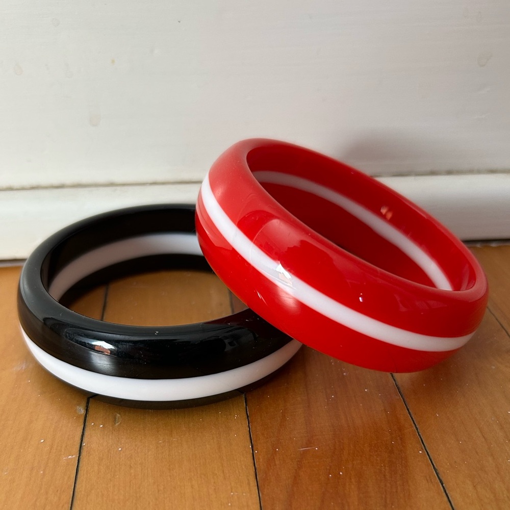 Red and Black Striped Bangles